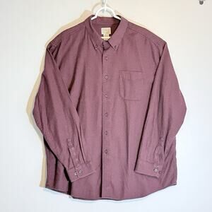 L.L. Bean XXL Wine Plum Micro Print Button Down Shirt Cotton